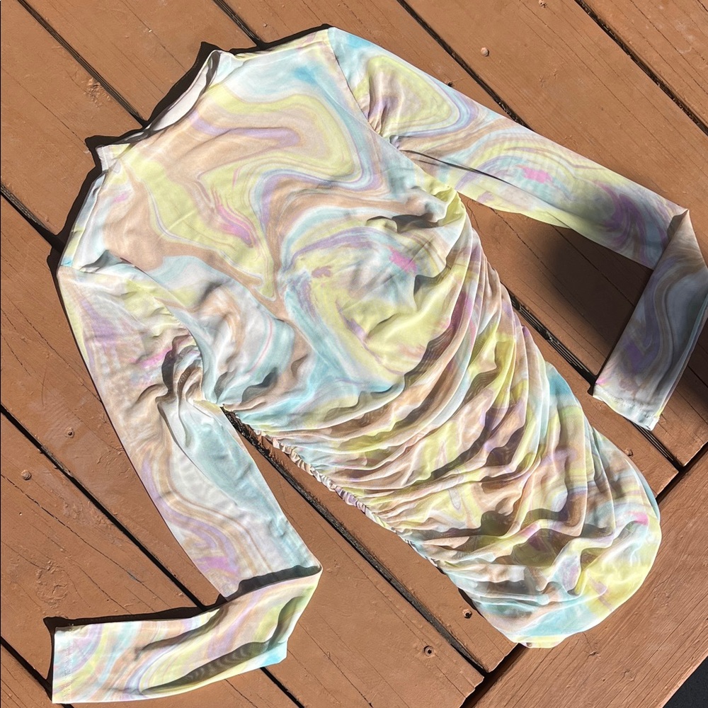 AFRM Pastel Swirl Mesh Top